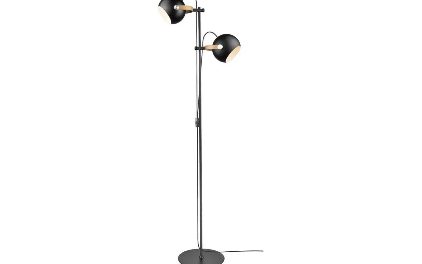 DC Golvlampa 2L 150cm Svart/Ek