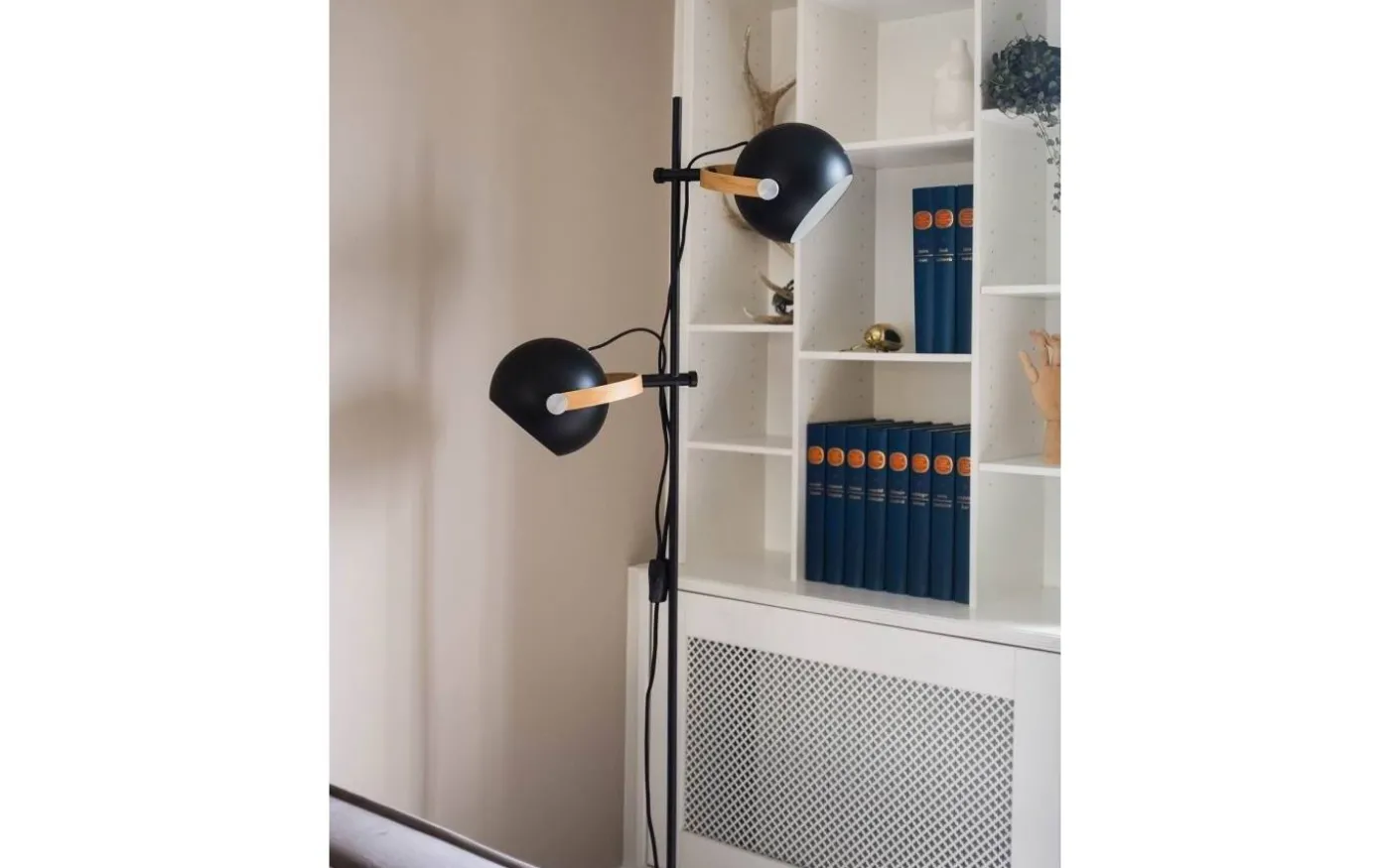 DC Golvlampa 2L 150cm Svart/Ek