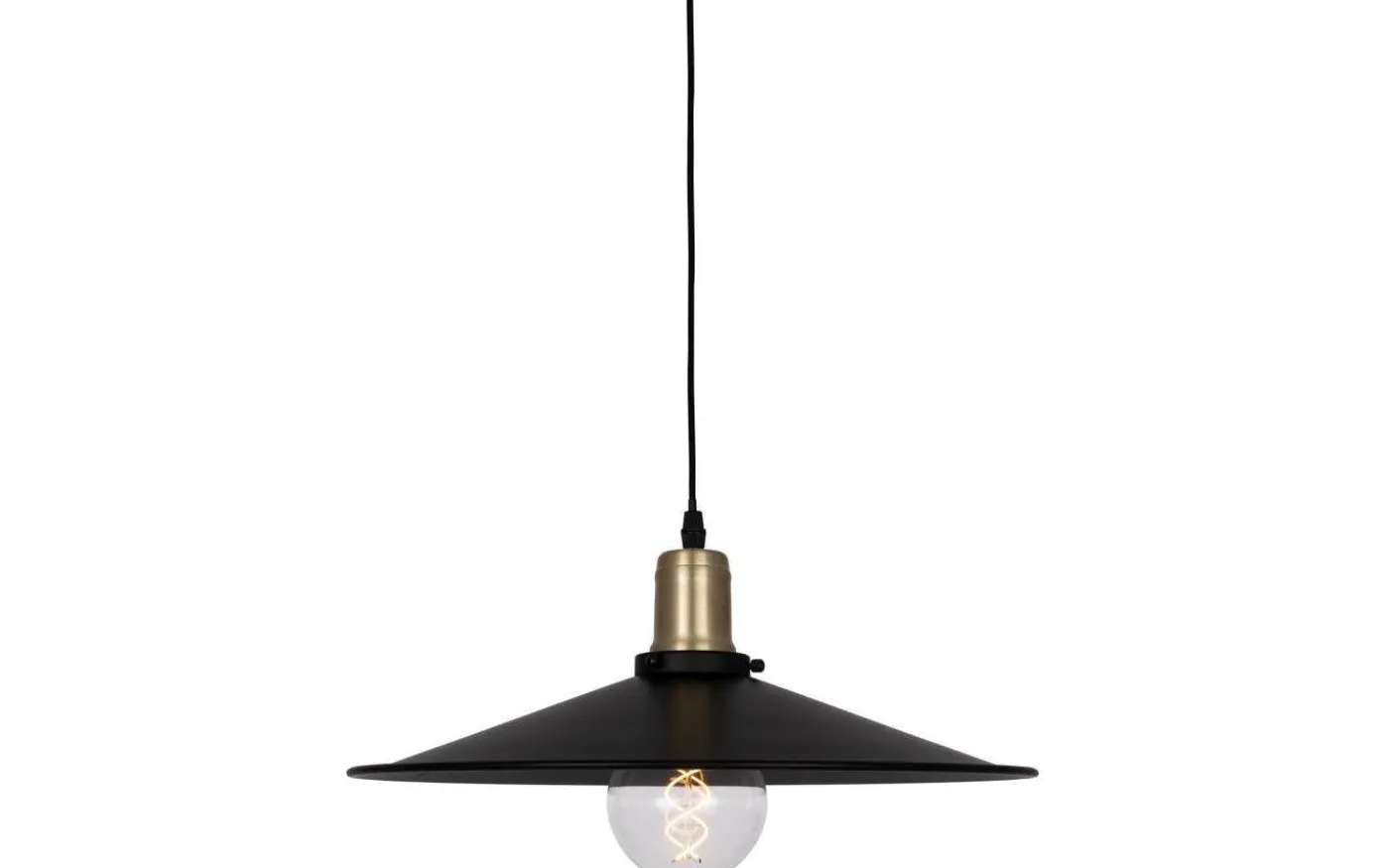 Disc Taklampa 40cm E27 Svart/Borstad Mässing