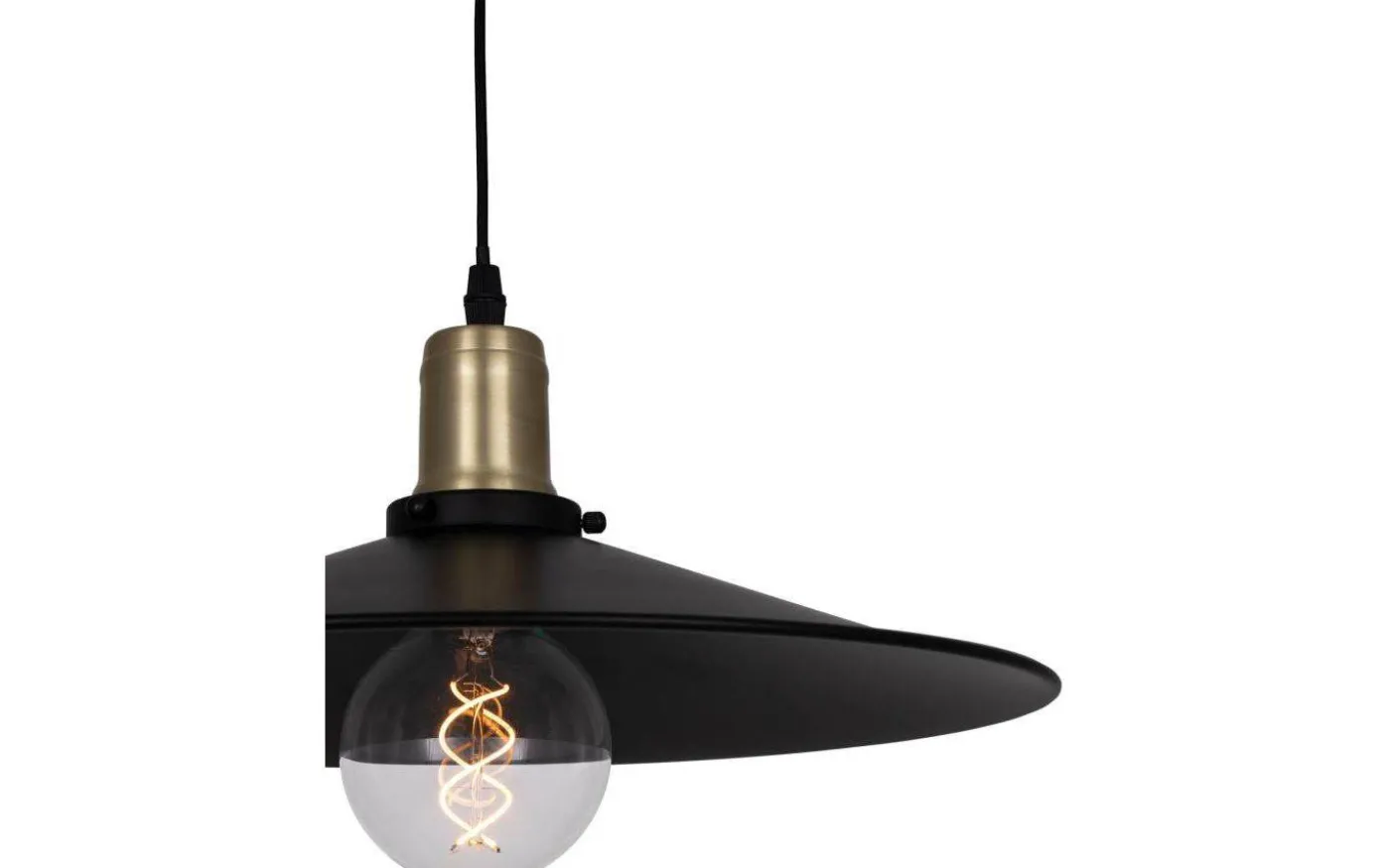 Disc Taklampa 40cm E27 Svart/Borstad Mässing