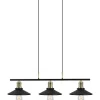 Disc 3 Taklampa 96cm 3xE27 Svart/Borstad Mässing