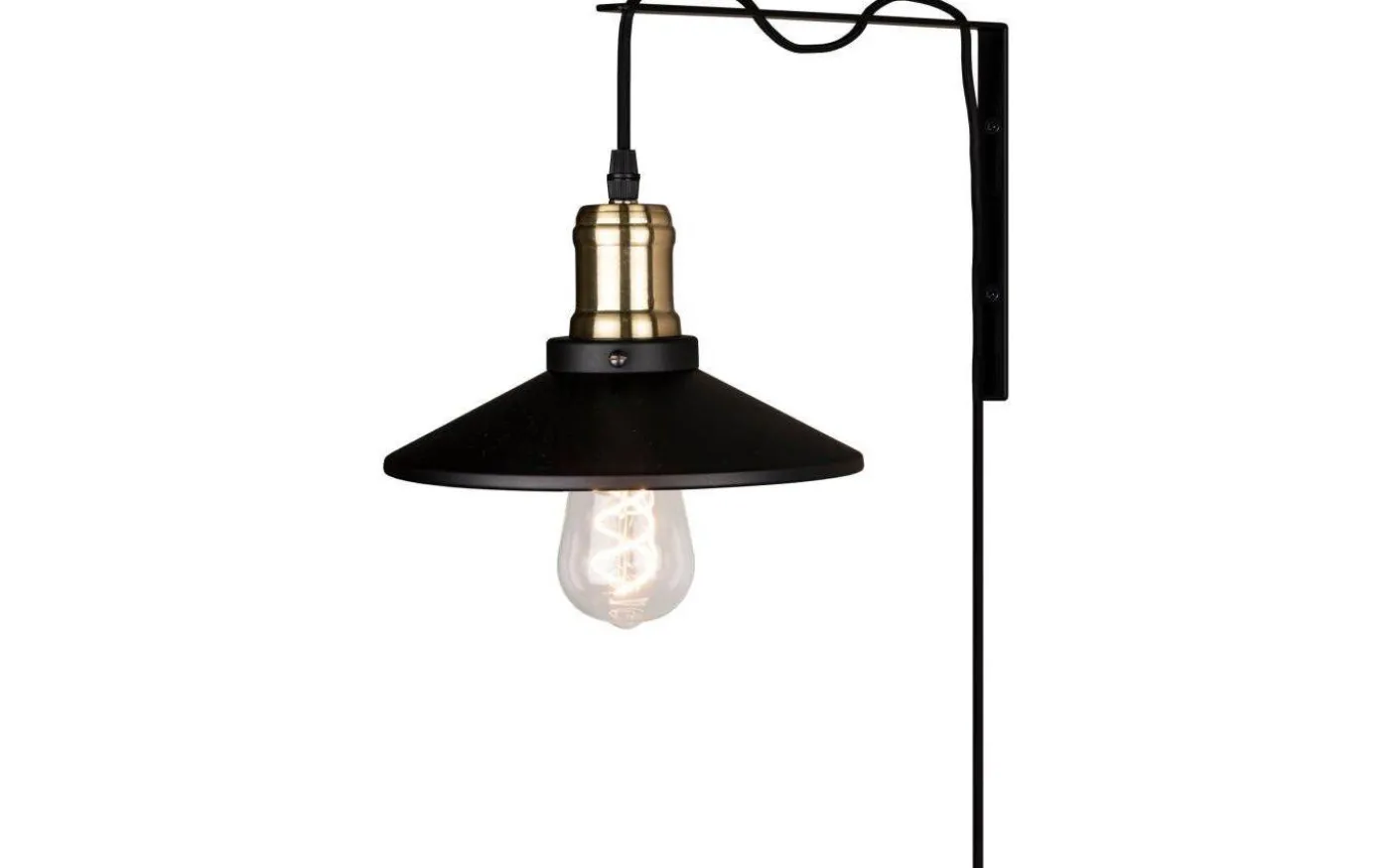Disc Vägglampa Svart/Mässing