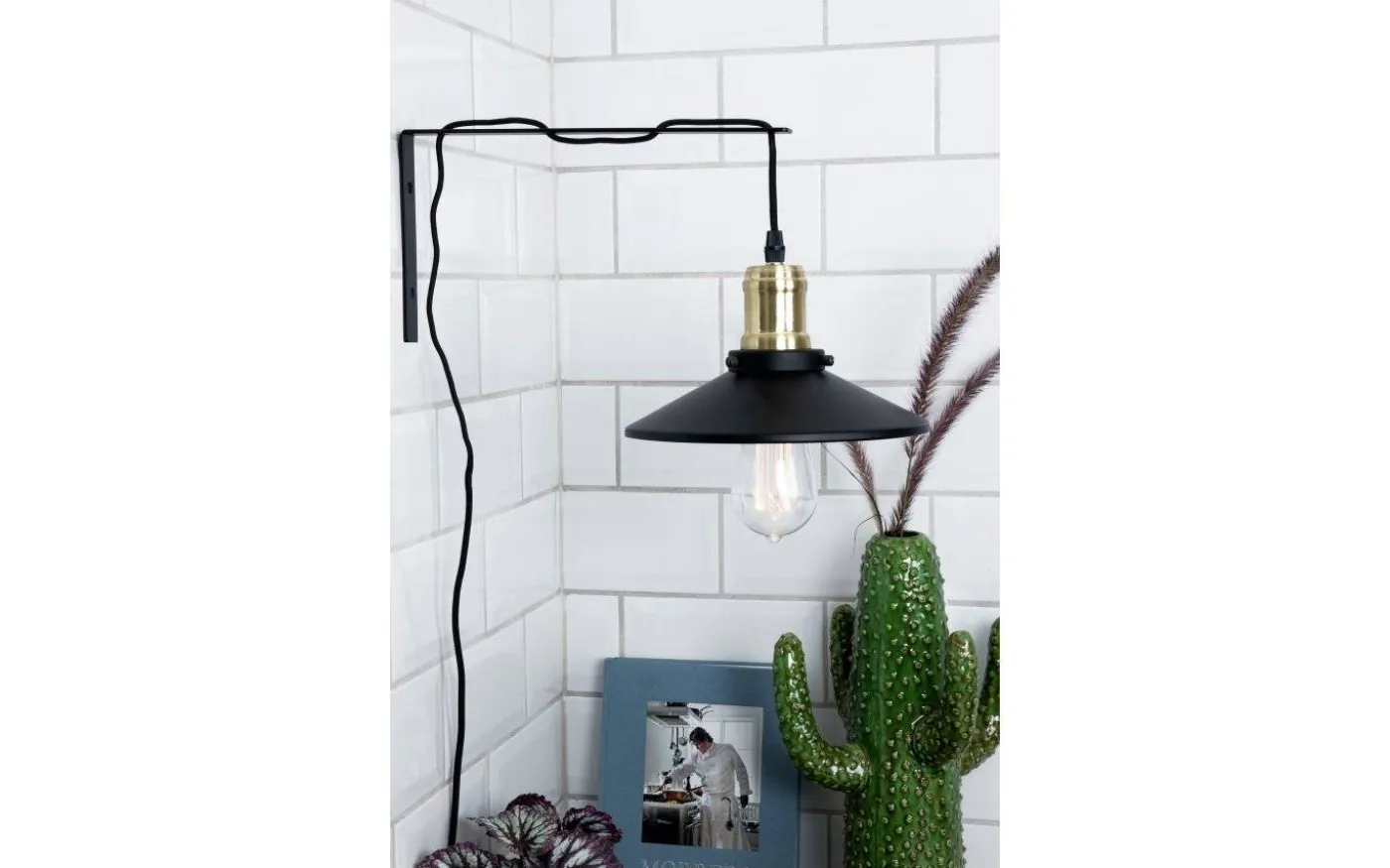 Disc Vägglampa Svart/Mässing