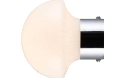 Fungo Vägglampa/Plafond 16cm Vit/Krom IP44
