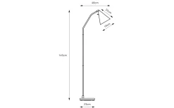 Funil Golvlampa LED 3-Steg-DIM 144cm Grå