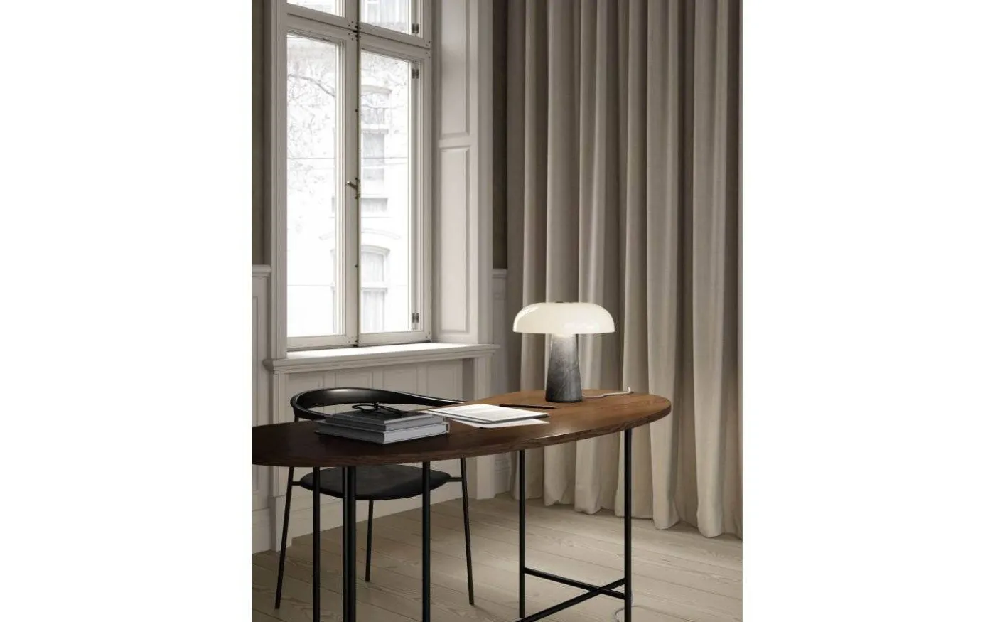 Glossy Grey Bordslampa 32cm
