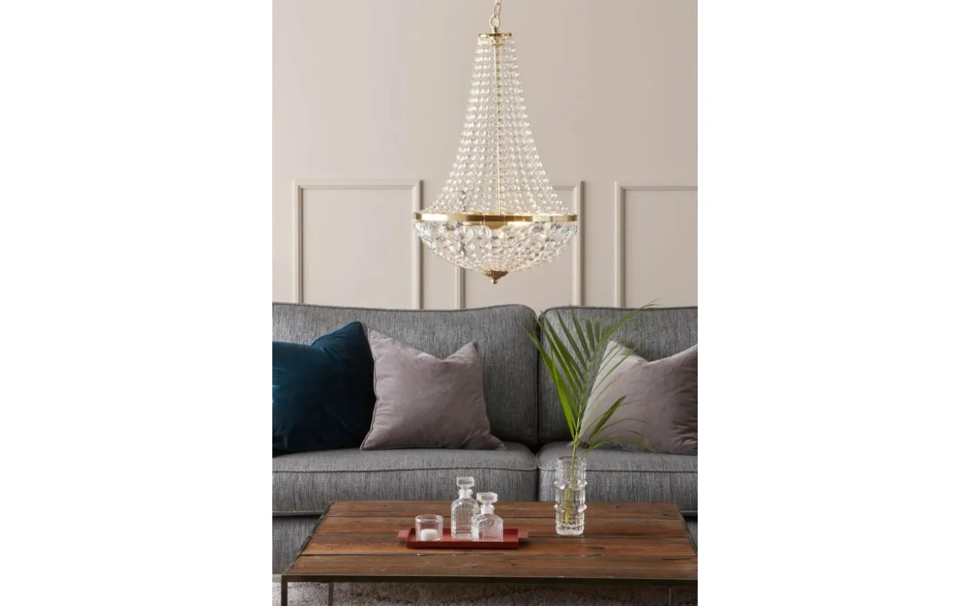 Gränsö Krona 2L 40cm Borstad Mässing/Mc