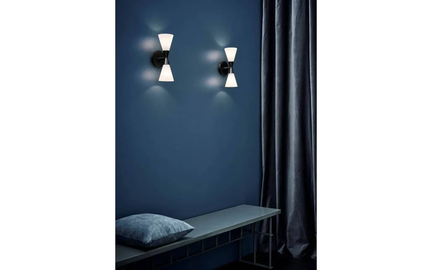 Harlekin Duo Vägglampa Svart