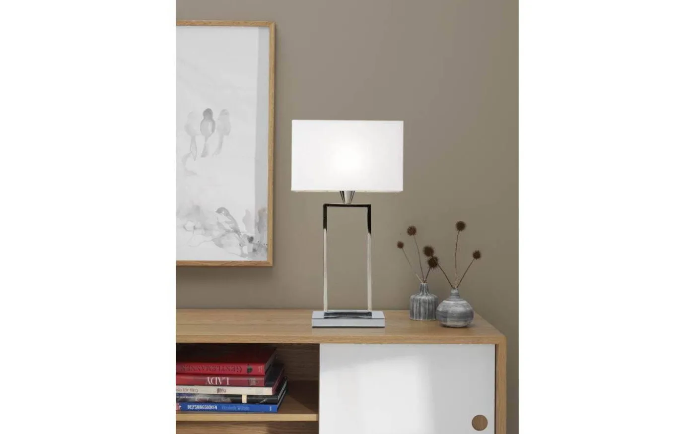 Kensington Bordslampa 51cm Krom/Vit