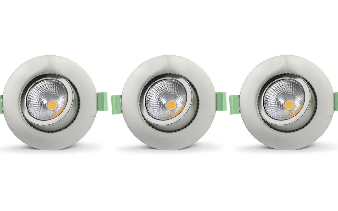 Lisa 230V Spotlight 3000K 5,5W 3-pack Borstad Stål IP65