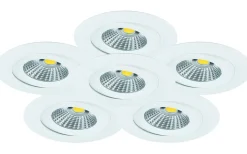 MD-360 LED-downlightset, 6x6W, 2700K, IP44