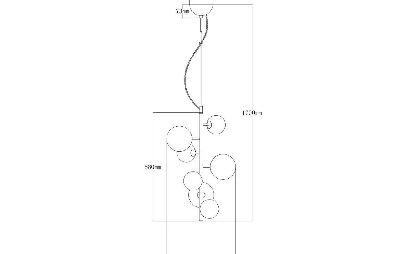 Molekyl Taklampa 38cm Tenn