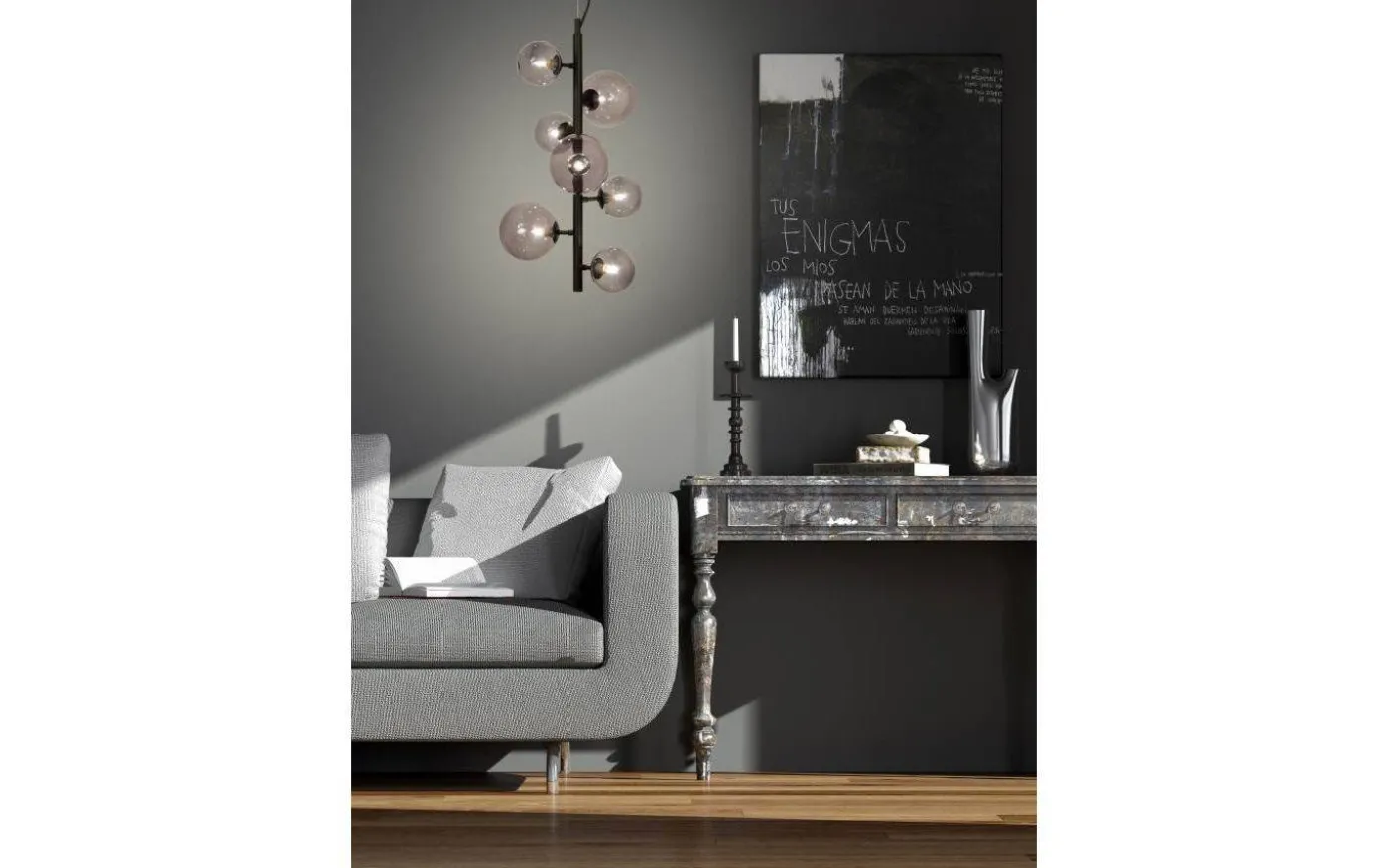 Molekyl Taklampa 7L 58cm Svart