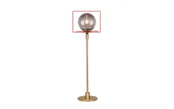 Reservglas Art Deco Bordslampa Mässing/Rök