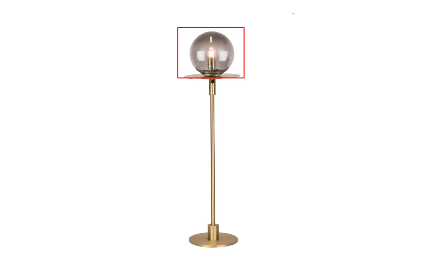 Reservglas Art Deco Bordslampa Mässing/Rök