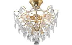 Rosendal Kristallplafond Guld 36cm 3xE14