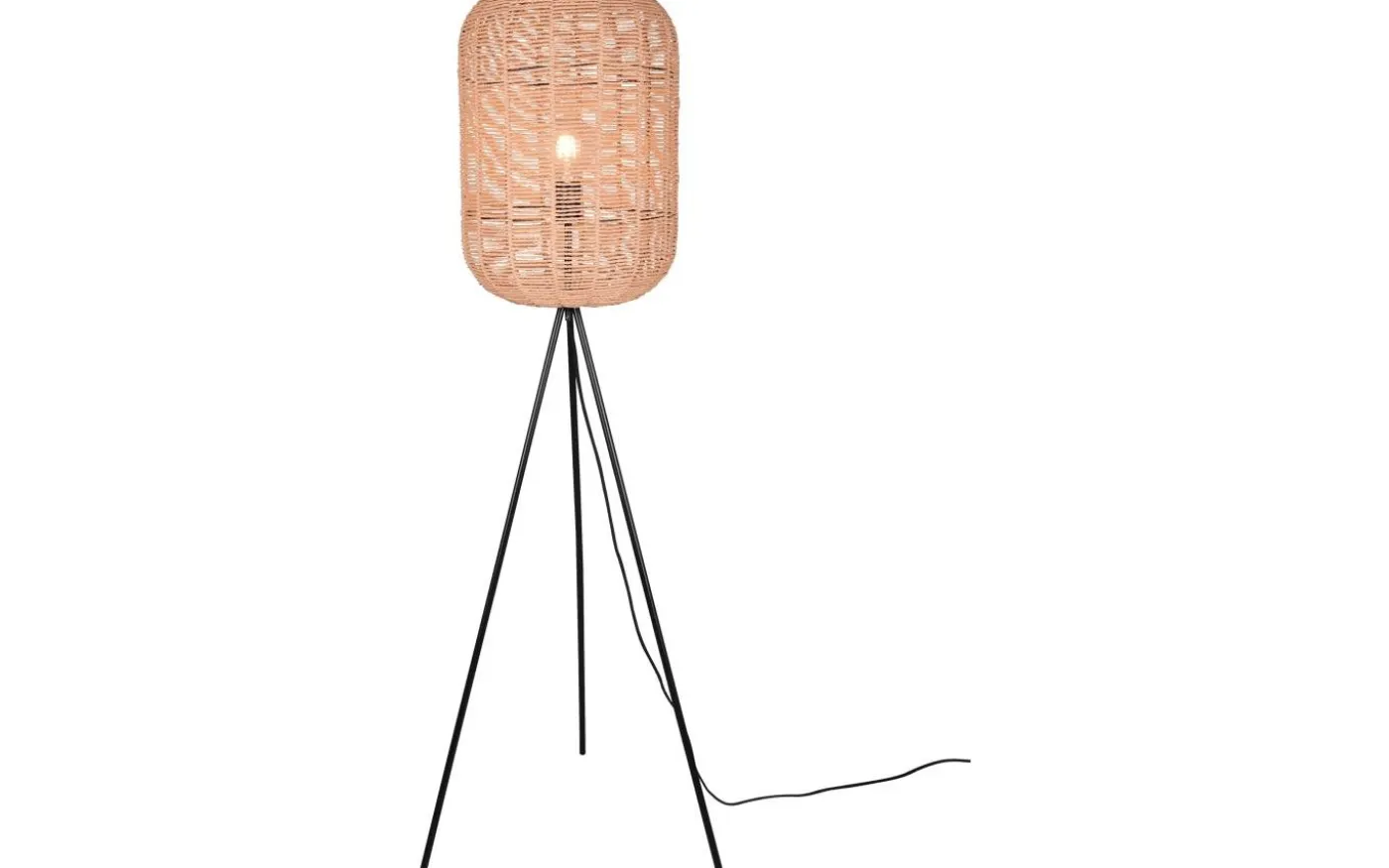 Runa Golvlampa E27 matt svart/sisal