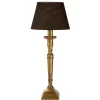 Salong Bordslampa 42cm Antikmässing med Skärm Oval Svart