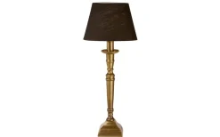 Salong Bordslampa 42cm Antikmässing med Skärm Oval Svart
