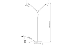 Sandnes Golvlampa Dubbel 140cm Antik