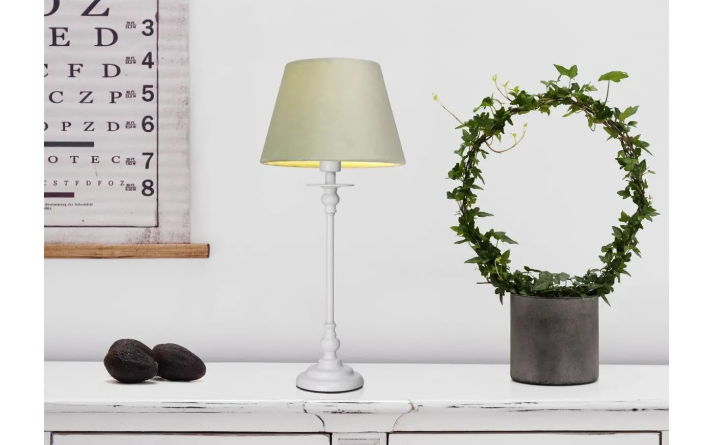 Sophie Lampfot 39cm Vit
