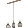 Soraya Takpendel 3-os E27 mattsvart/antikmässing