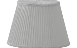 Stilskärm Satin Oval Lampskärm 25cm Plisserad Offwhite
