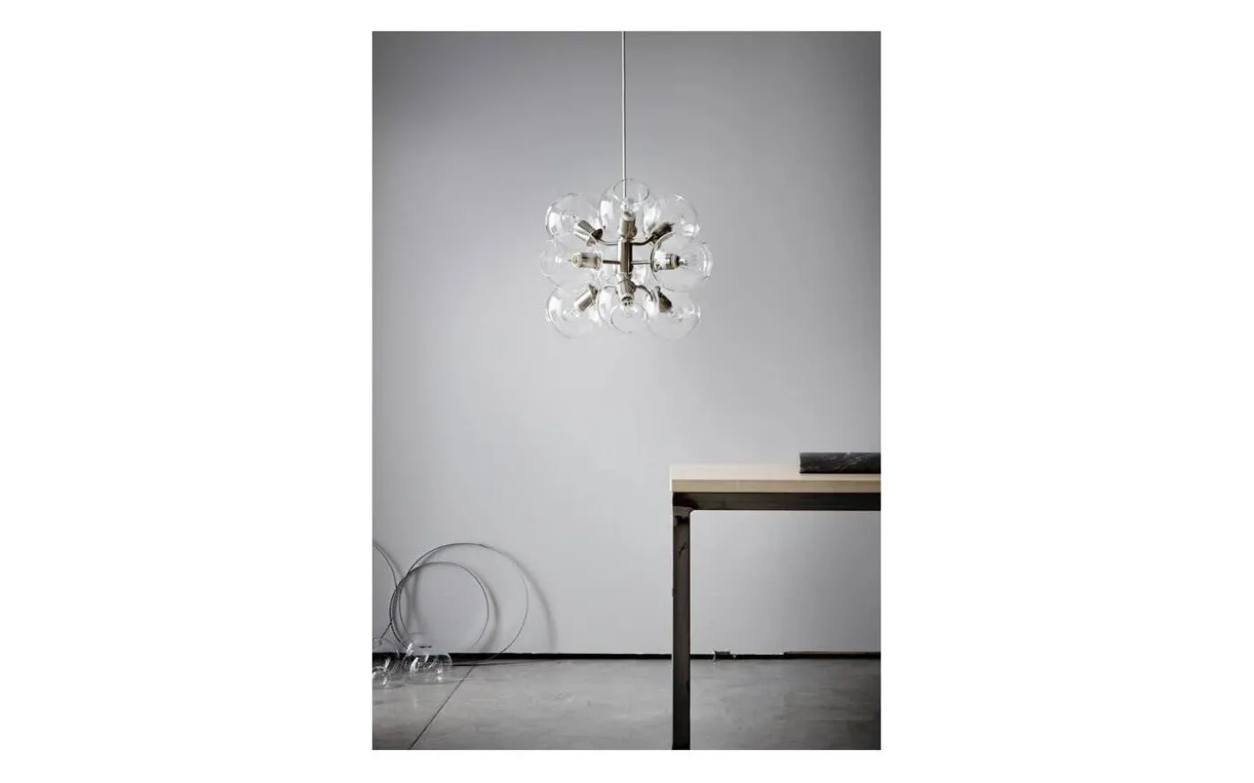 Tage Taklampa Nickel med Klarglas
