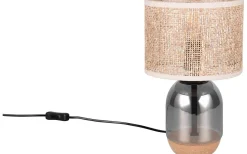 Tara Bordslampa 33cm E27 beige/förkromad