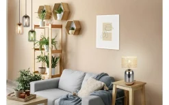 Tara Bordslampa 43cm E27 beige/förkromad