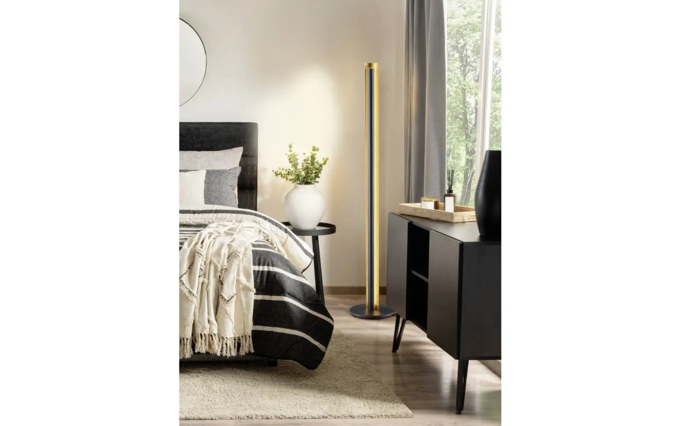 Texel Golvlampa LED svart/guld