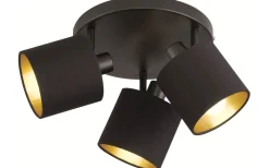 Tommy Spotlight 3-delad E14 matt svart/guld