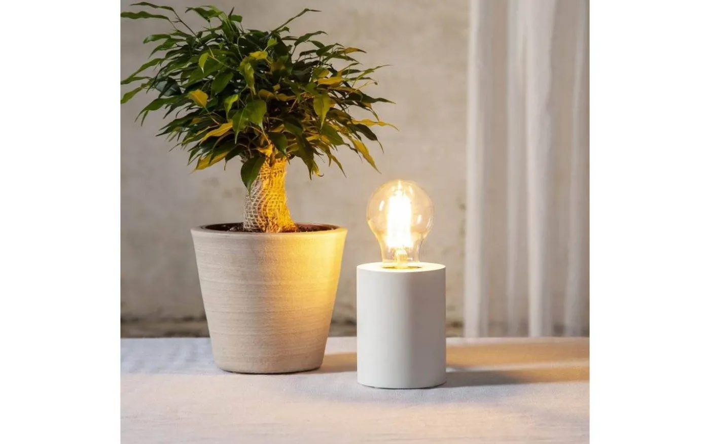 Tub Bordslampa E27 10cm Vit