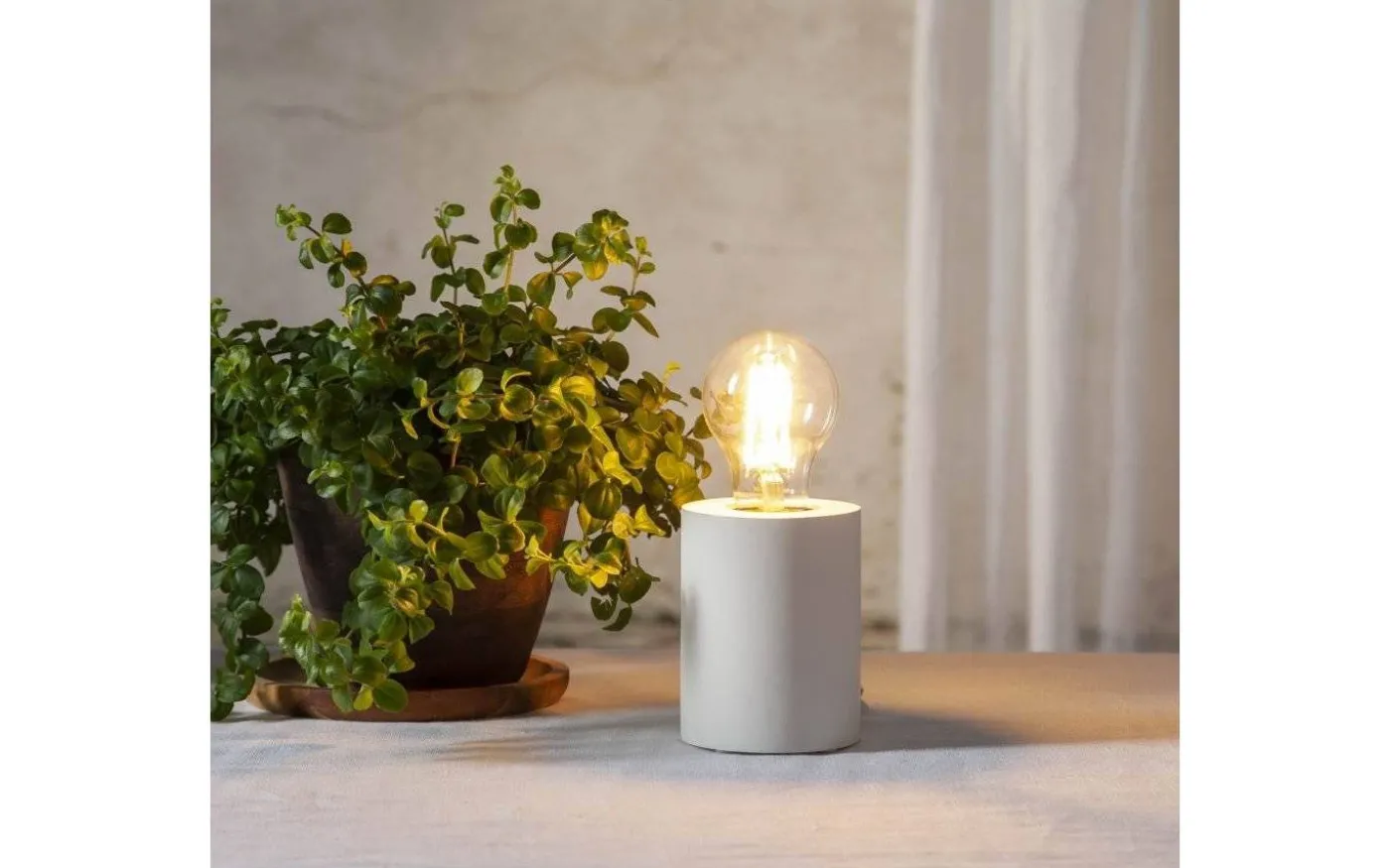 Tub Bordslampa E27 10cm Vit