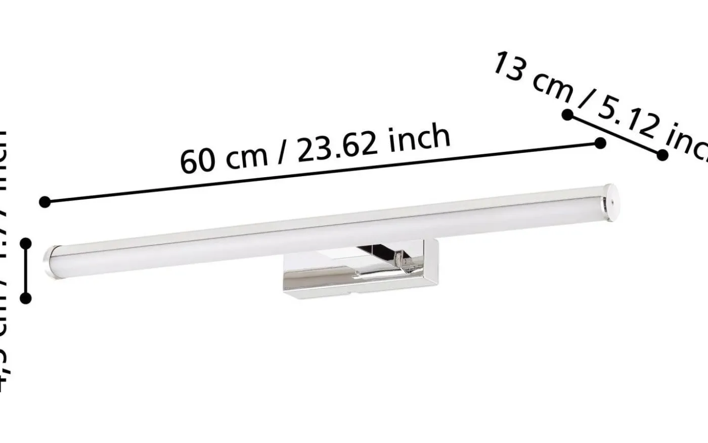 Vadumi Spegelbelysning 60cm LED 4000K 11,5W Krom IP44
