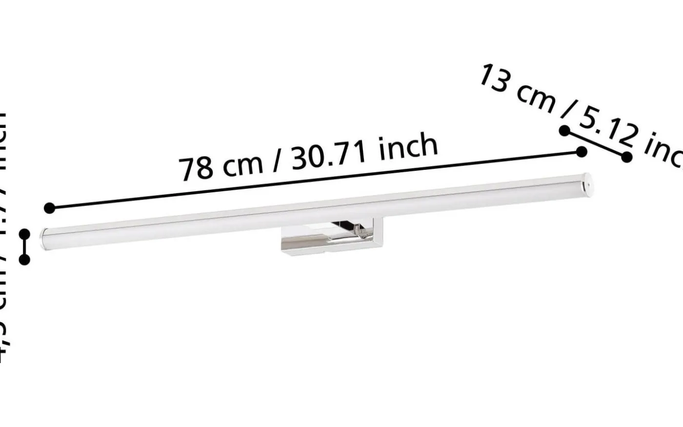 Vadumi Spegelbelysning 78cm LED 4000K 15W Krom IP44