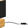 Woody Bordslampa 12cm fyrkantig E14 trä/svart