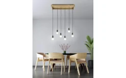 Wootton Taklampa 81cm 6L Svart/Trä