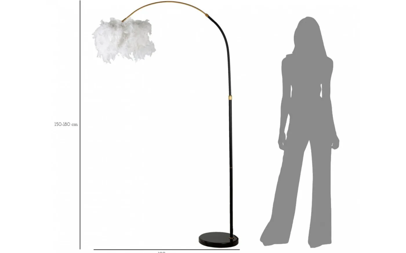X-Factor Golvlampa Fjädrar 150-180cm Svart
