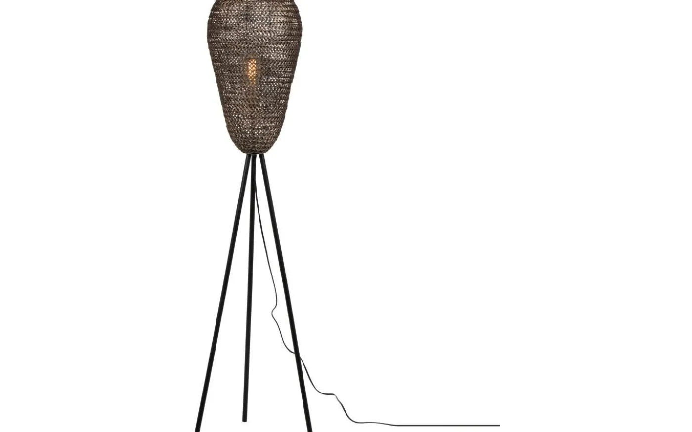 Ziva Golvlampa E27 mattsvart/gammalmässing